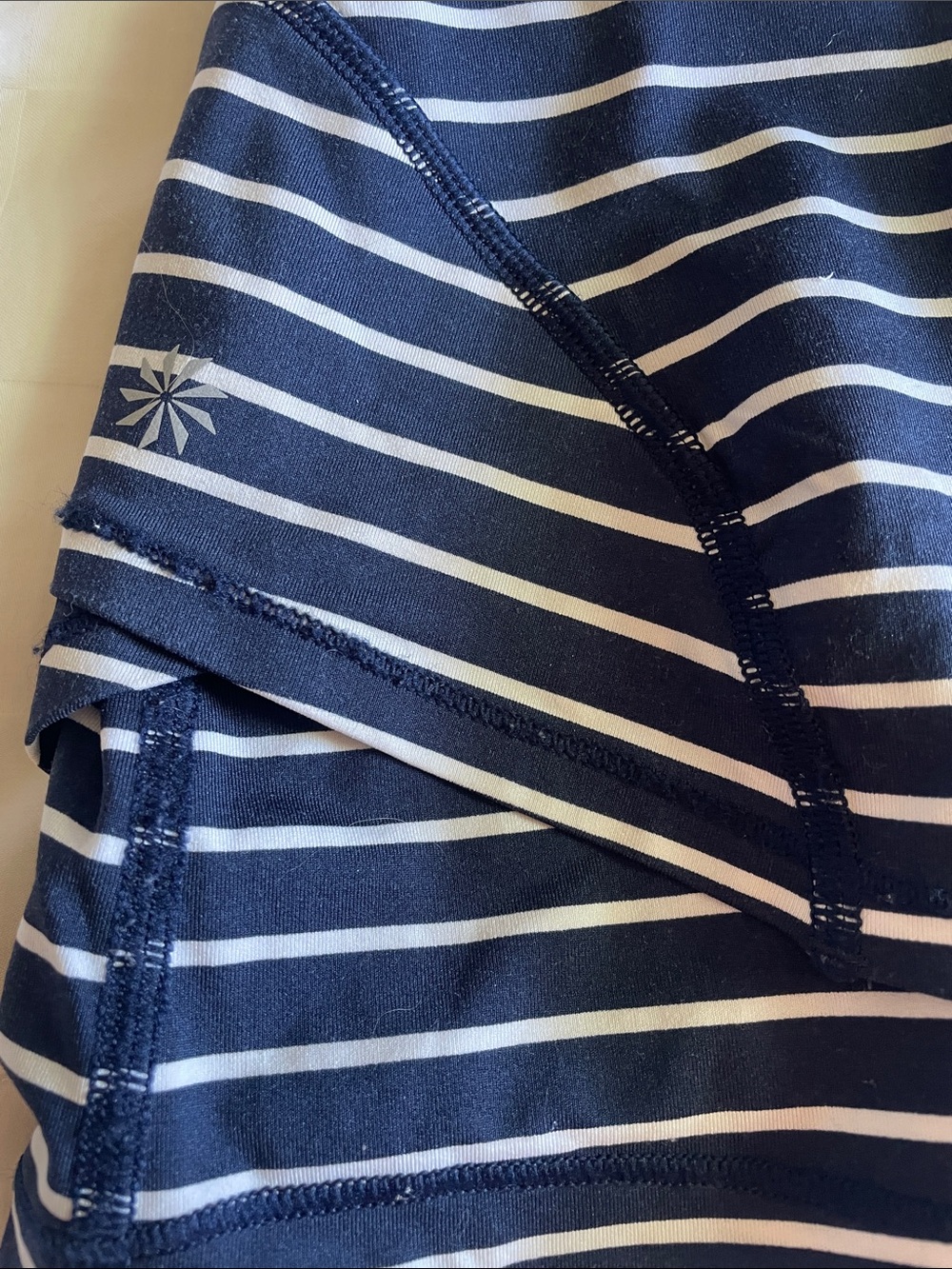 Athleta Navy and White Striped Skort